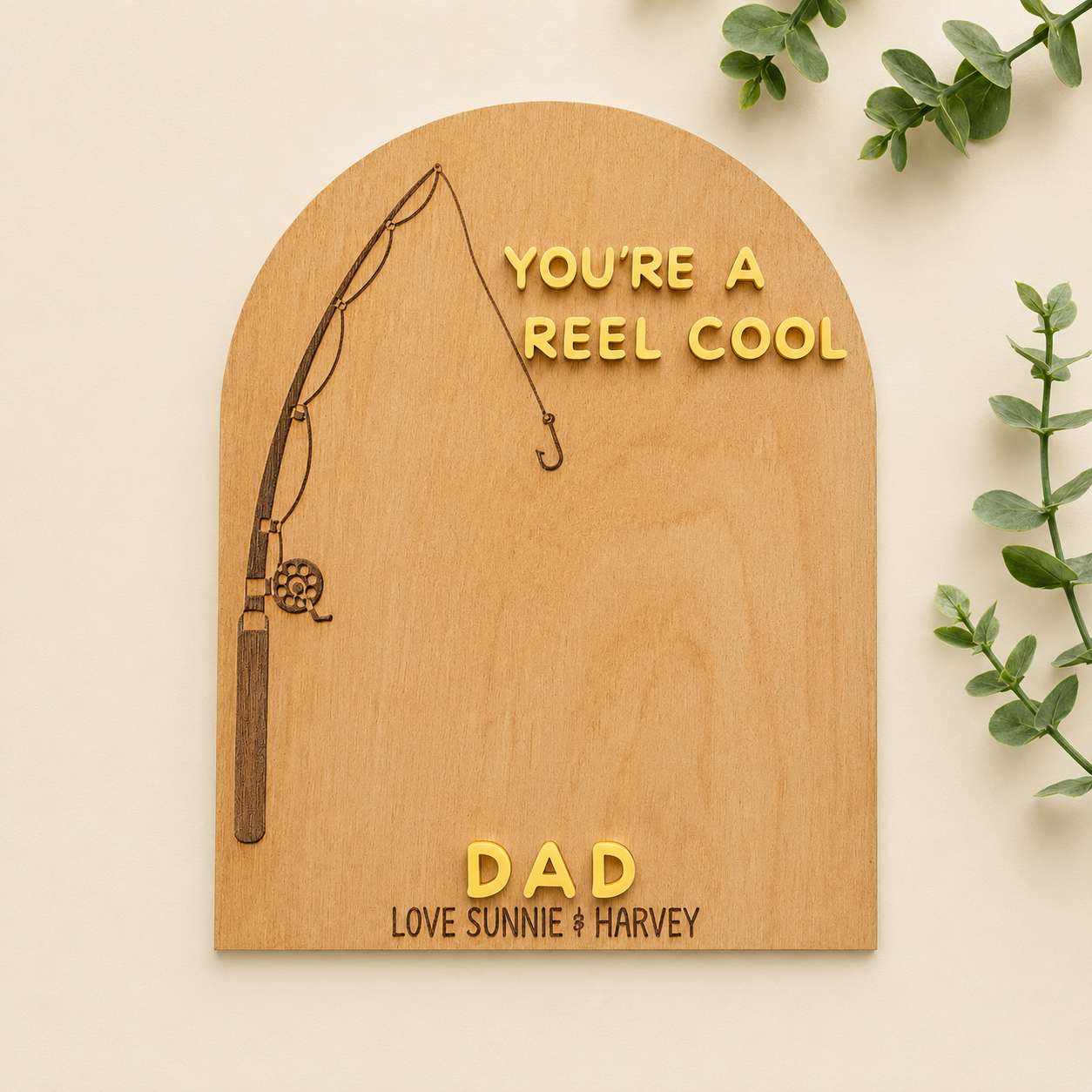 Personalised "You're a Reel Cool Dad" Handprint Plaque