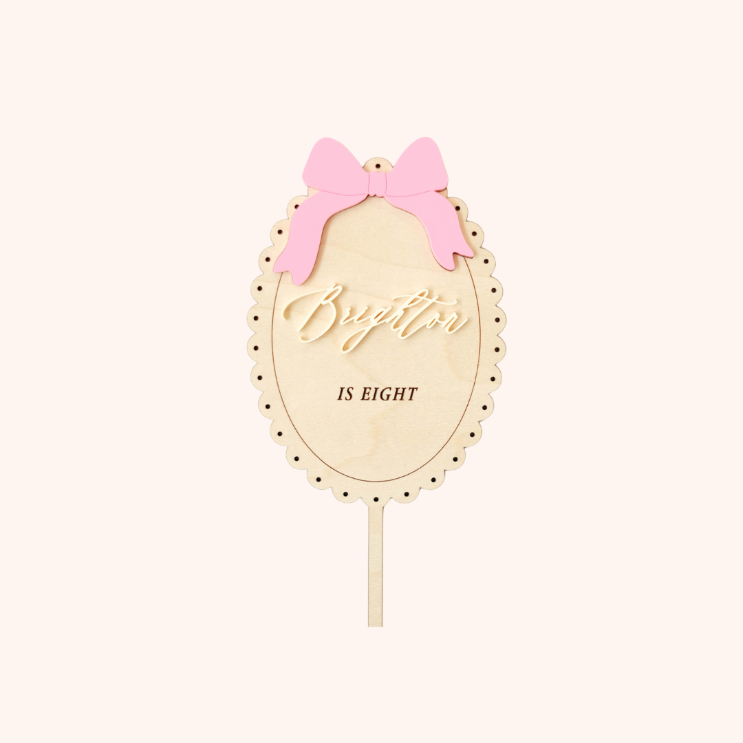 Cake Topper - Pink Bow