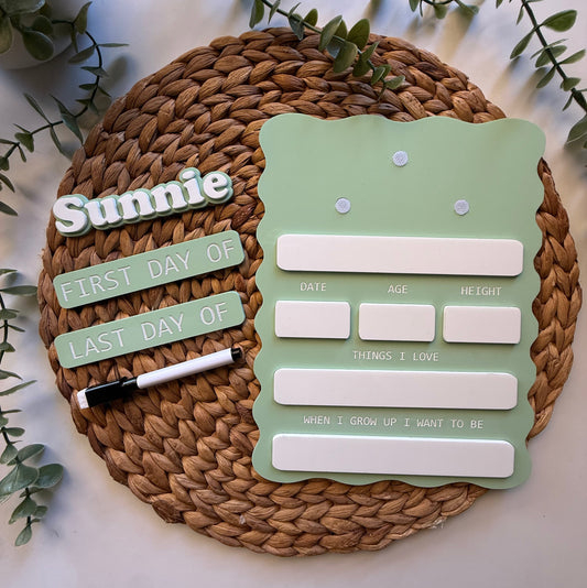 First Day / Last Day of Board - Acrylic Base