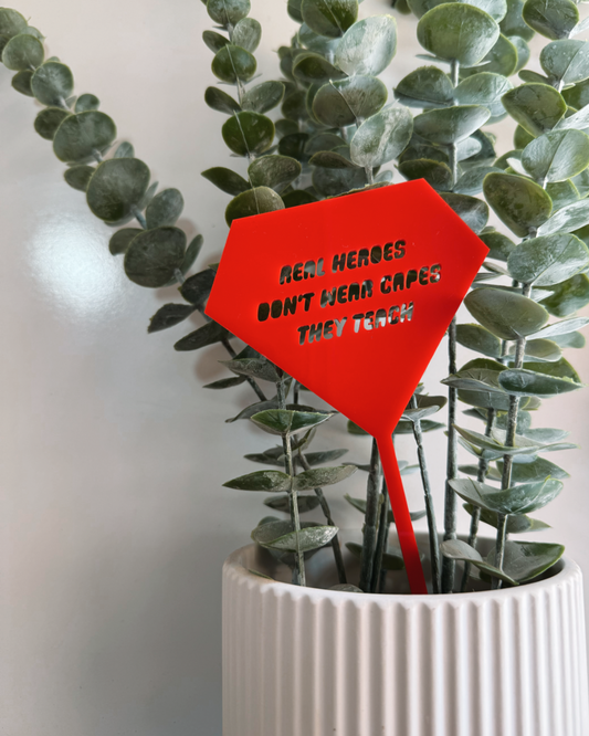Plant Stake | Real Heroes Don't Wear Capes They Teach