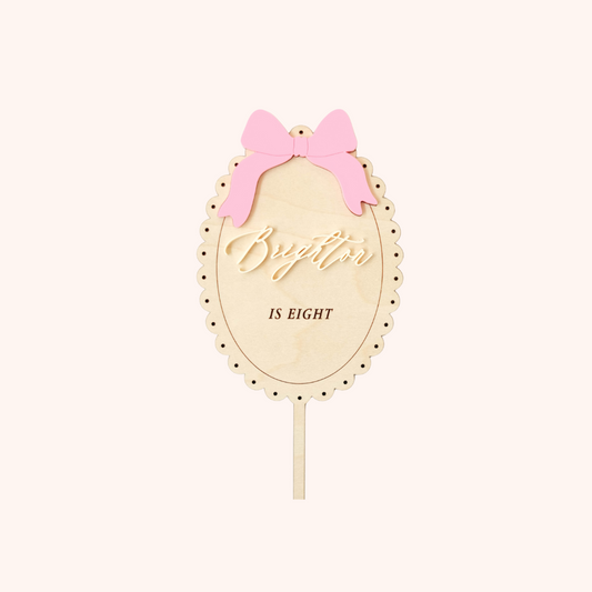 Cake Topper - Pink Bow